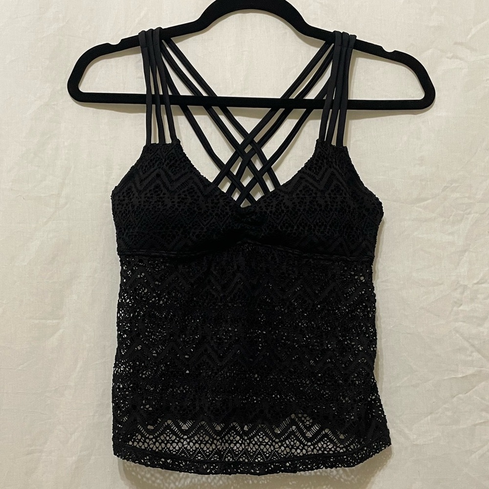 Bongo Black Lace Tankini Top